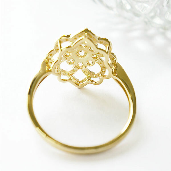 楽天市場】k18 ダイヤモンド 0.7ct リング 指輪 フラワー 花 取り巻き