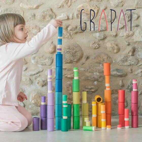 楽天市場】グラパット ローラ Lola 20-212 GRAPAT 虹色 円柱 積み木 長