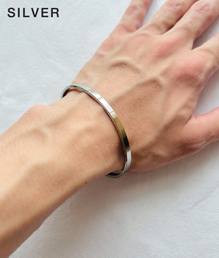 楽天市場】バングル シルバー ゴールド ブラック シンプル USED加工 腕