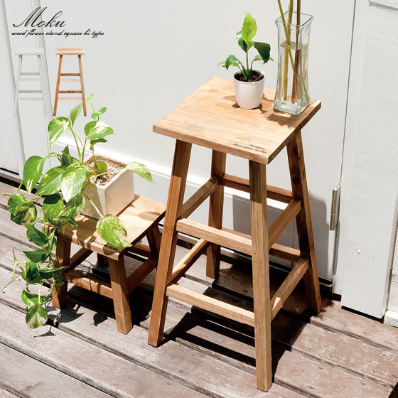 楽天市場】フラワースタンド 木製 アンティーク 花台 スツール