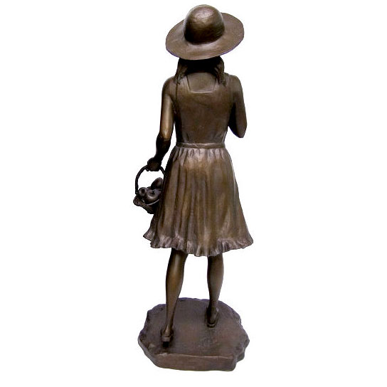 楽天市場】＊ 彫刻 仙里篤成 「リンゴを持つ少女」 ブロンズ像 銅製