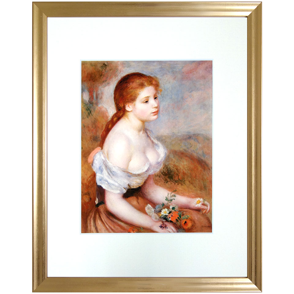 楽天市場】☆ ルノワール 「ひな菊を持つ少女」 アート紙にジクレー