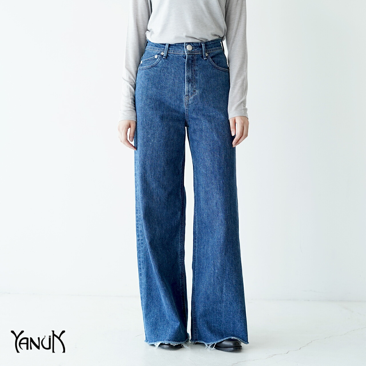 楽天市場】ヤヌーク YANUK ワイドフレア デニム パンツ Wide Flare
