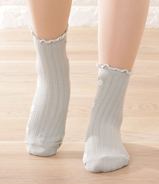 楽天市場】【5足セット】花柄メロウフリルソックス 女性 レディース