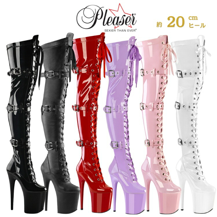 楽天市場】Pleaser プリーザー ニーハイブーツ サイハイブーツ ロング