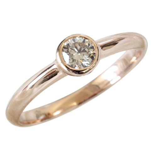 楽天市場】K18 18金 リング シャンパンカラー ブラウンダイヤモンド