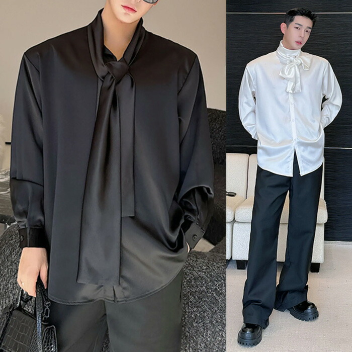 楽天市場】【Le sucood】 サテンリボンボウタイシャツ ボウタイ