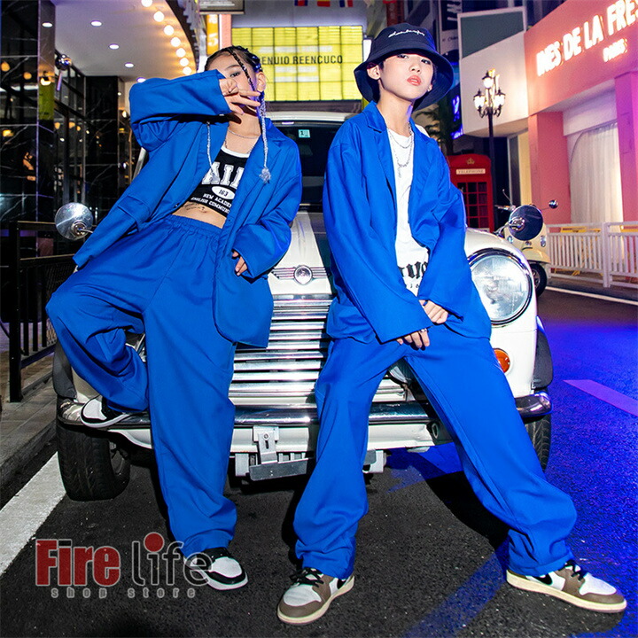 楽天市場】キッズダンス衣装 ブルースーツ セットアップ ヒップホップ