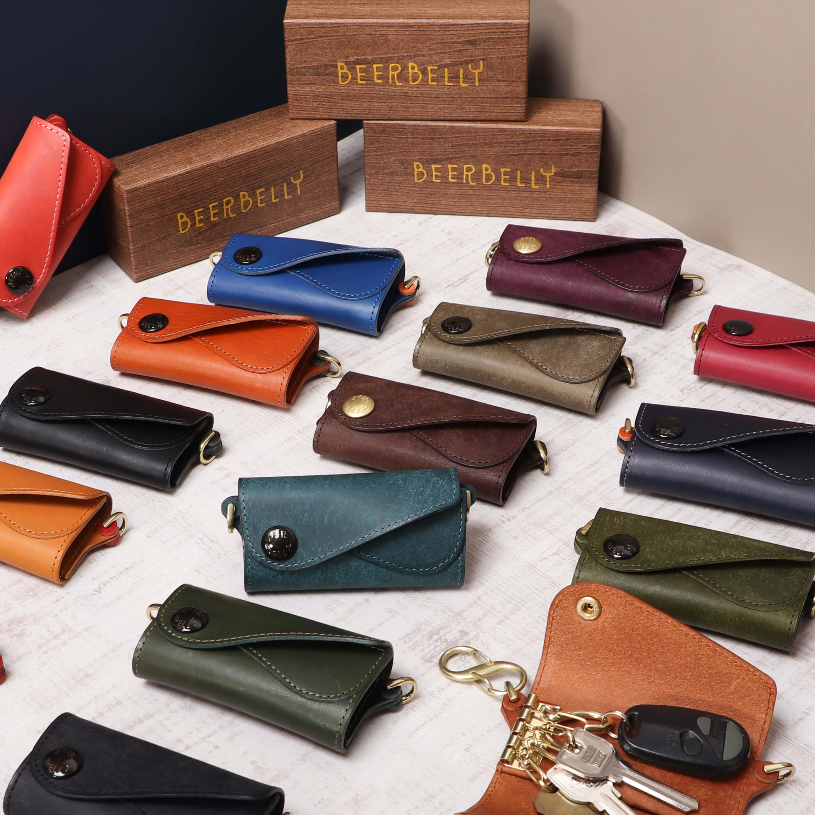 楽天市場】キーケース メンズ ビアベリー スマートキーケース ダブル