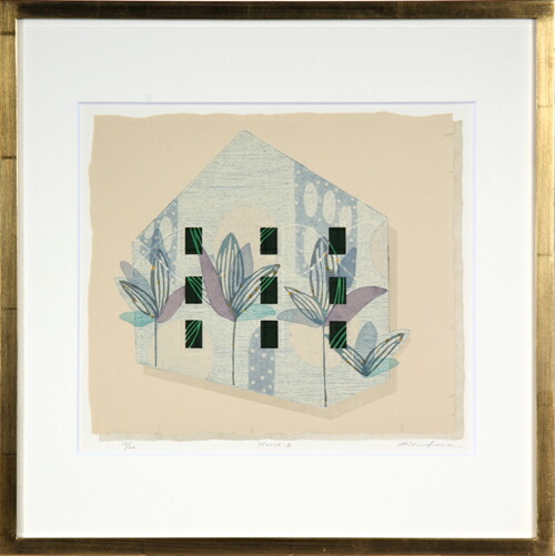 楽天市場】版画/油性木版・ｼﾙｸｽｸﾘｰﾝ 白駒一樹 House-2 現代アート 抽象