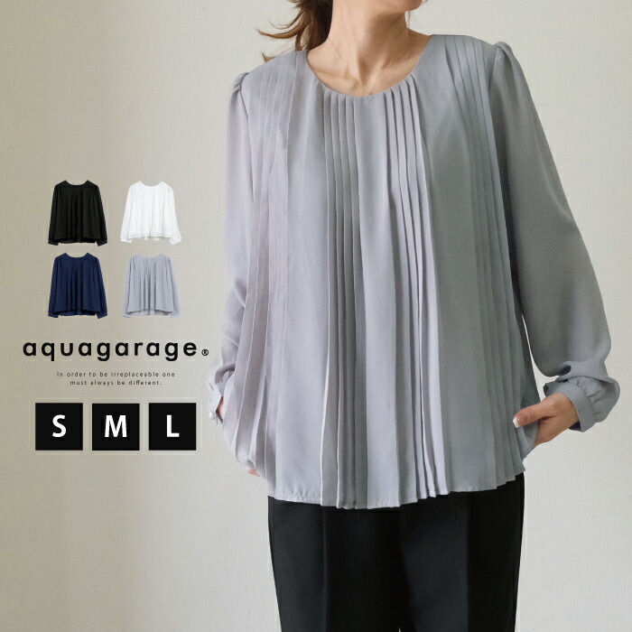 楽天市場】プリーツデザインシフォンブラウス トップス シャツ