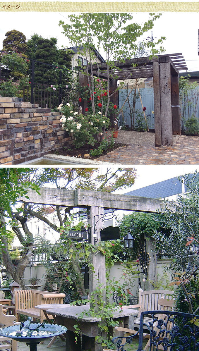 楽天市場】アンティーク 枕木 天然 木 門柱 花壇 ガーデニング