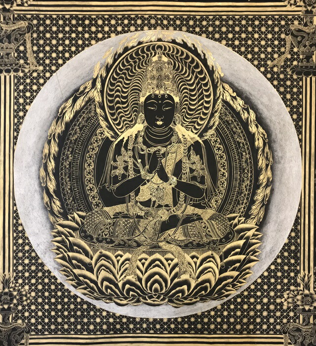 楽天市場】高雄曼荼羅 両界曼荼羅図金剛界 金、銀 肉筆仏画 送料無料