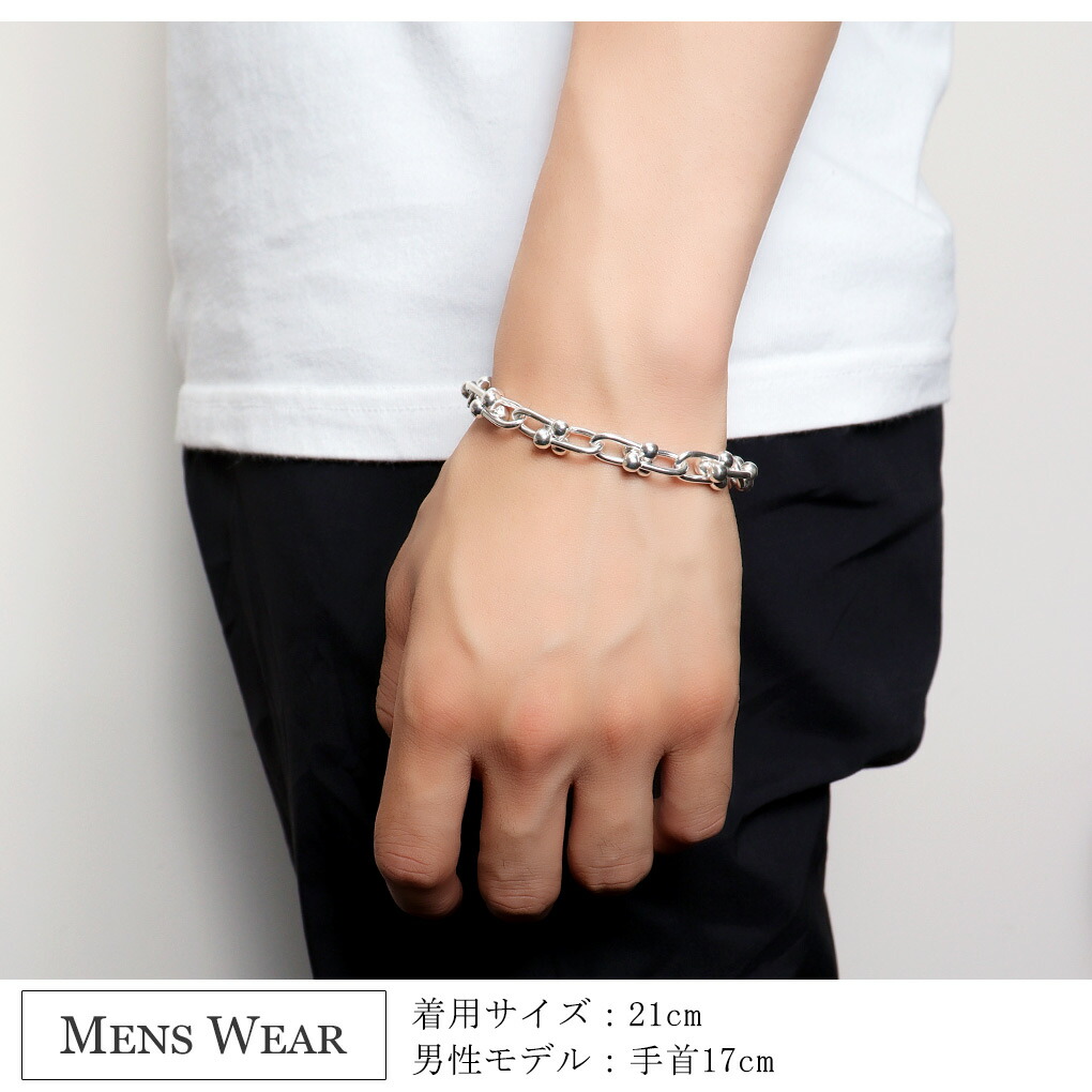 楽天市場】シルバー925 リンクチェーン ブレスレット シルバー 17