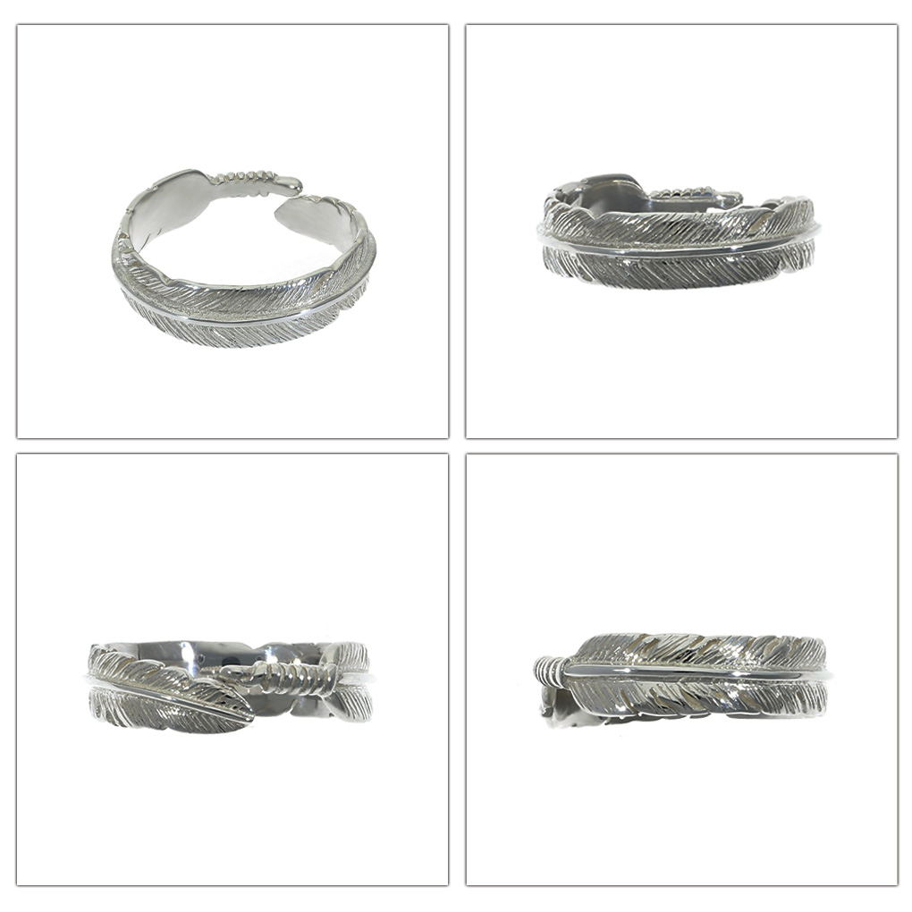 楽天市場】フェザー シルバー リング フリーサイズ 15号 羽根 シルバー