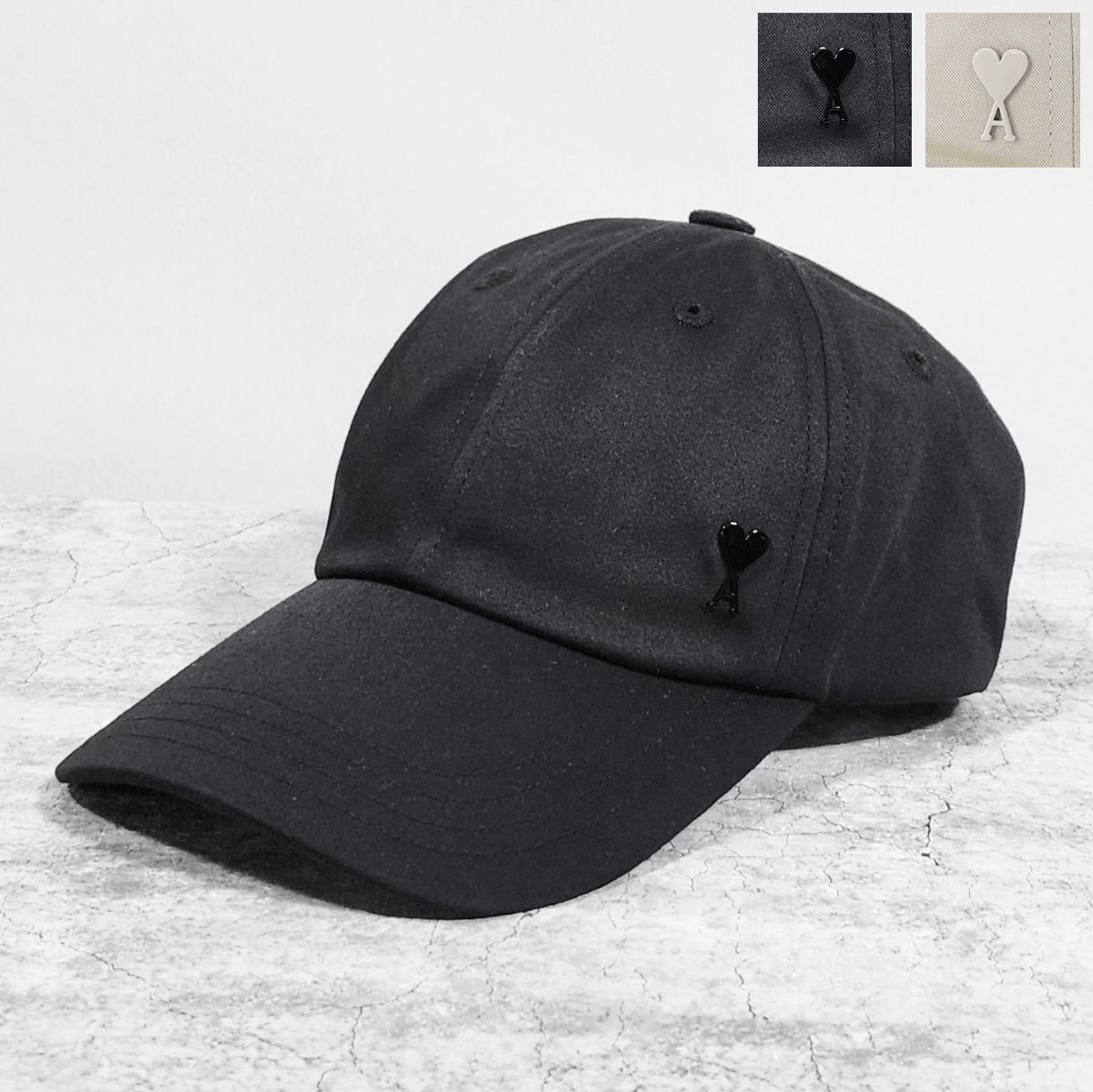 アミパリス ami 黒 ナイロンキャップ スタッド アミパリス ami 黒