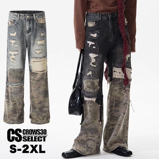 楽天市場】V系 パンツ メンズ デニムパンツ Y2Kファッション モード系