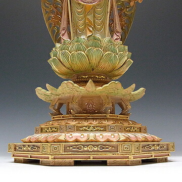 楽天市場】木彫り 仏像 淡彩色 千手観音菩薩 立像 高さ68cm 国産桧製