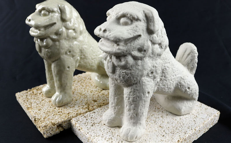 楽天市場】【ふるさと納税】富盛の石彫大獅子【レプリカ】2体セット