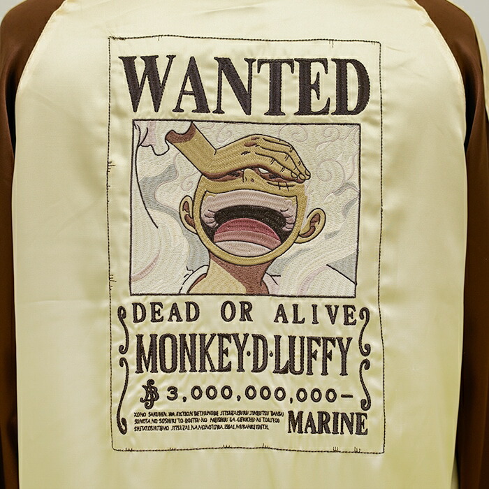 楽天市場】ONE PIECE ルフィ手配書 総刺繍 リバーシブル スカジャン