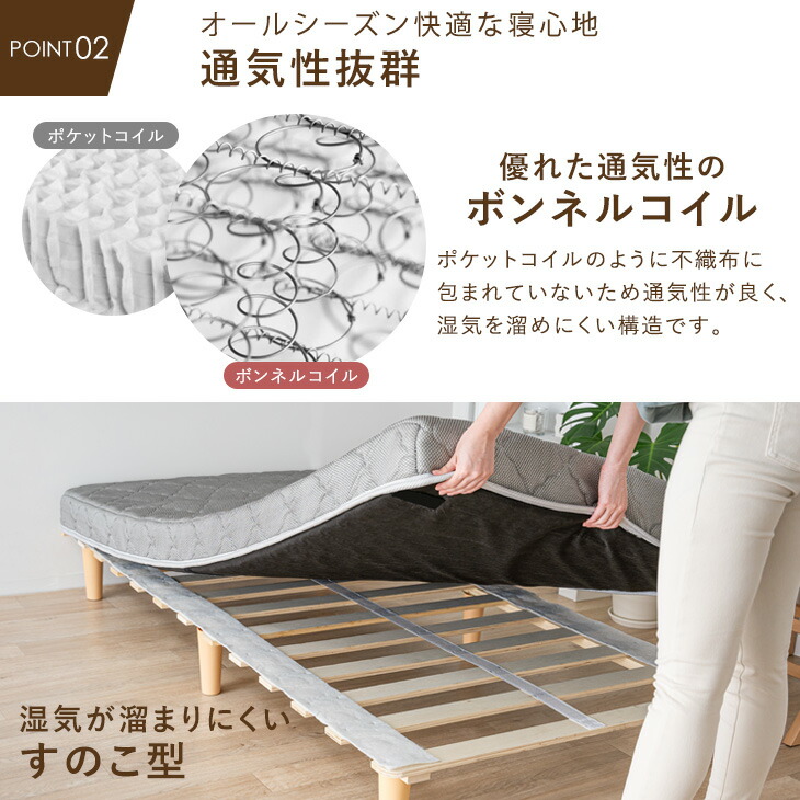 楽天市場】脚付きマットレス シングル セミシングル ベッド 受け取り