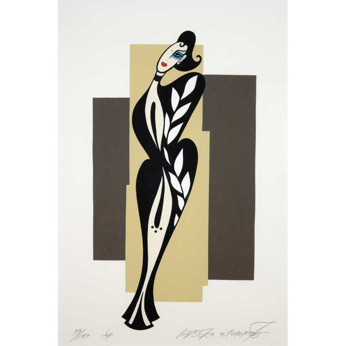 楽天市場】絵画 岡本敦子 シルクスクリーン 版画 『女』 人物 抽象