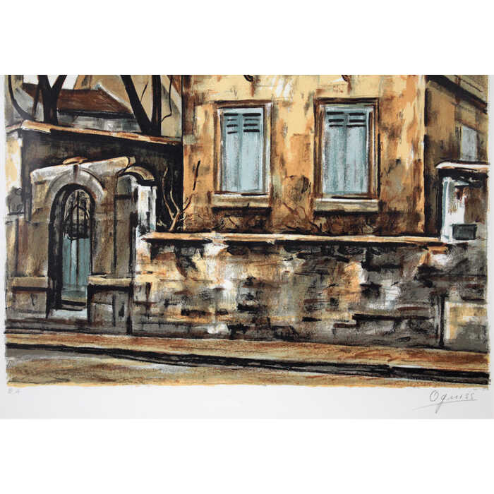 楽天市場】絵画 荻須高徳 リトグラフ 版画 『修道院』 塀 建造物 木 街