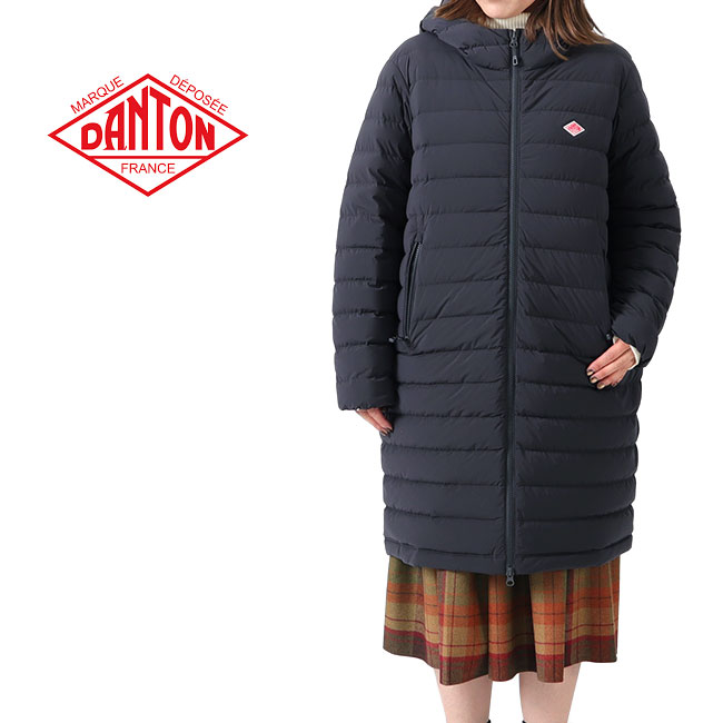 楽天市場】DANTON ダントン ミドル丈 フーデッド キルティング ダウン