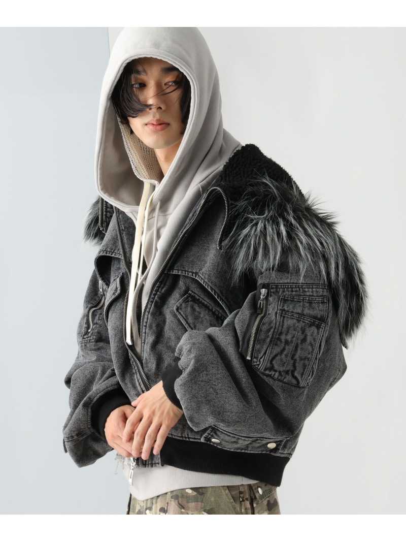 楽天市場】ZIPファーフーディージャケット HARE ハレ ジャケット