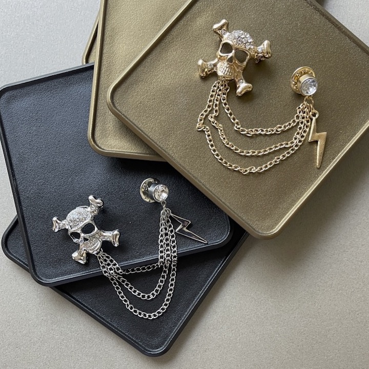 楽天市場】【楽天スーパーセール対象】［ブローチ］ドクロ イナズマ