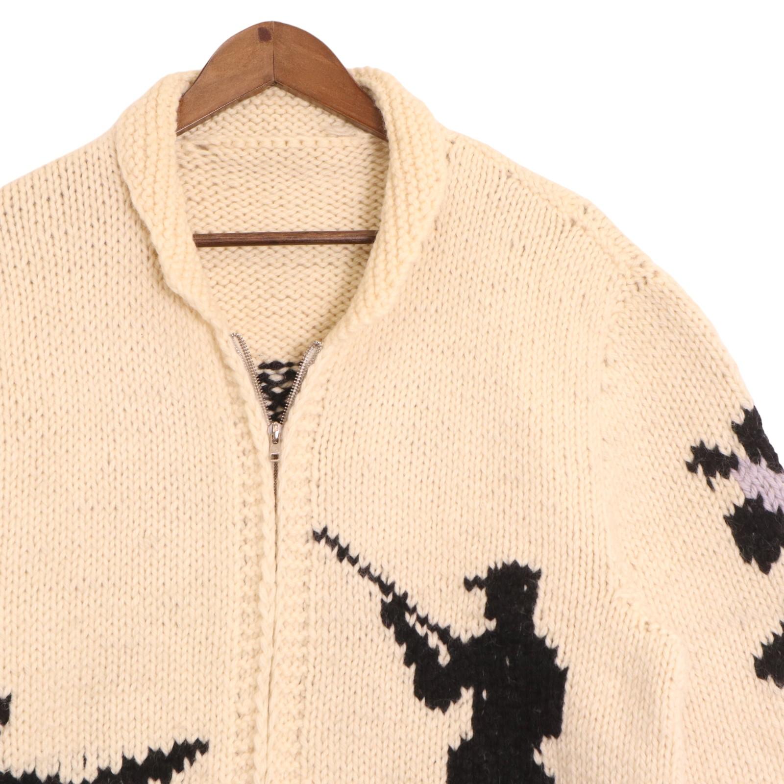 楽天市場】60年代 カウチンニットカーディガン FLASHジッパー マルチ