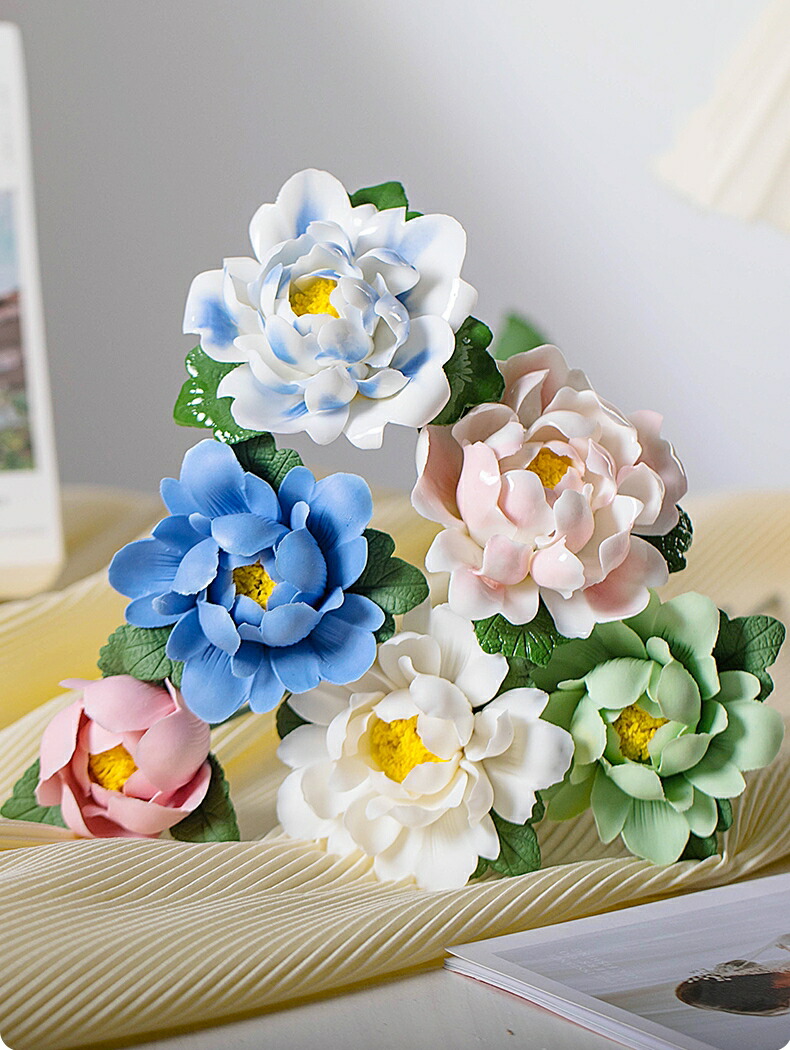 楽天市場】100年枯れない磁器のお花 花 置物 陶磁器 花のオブジェ