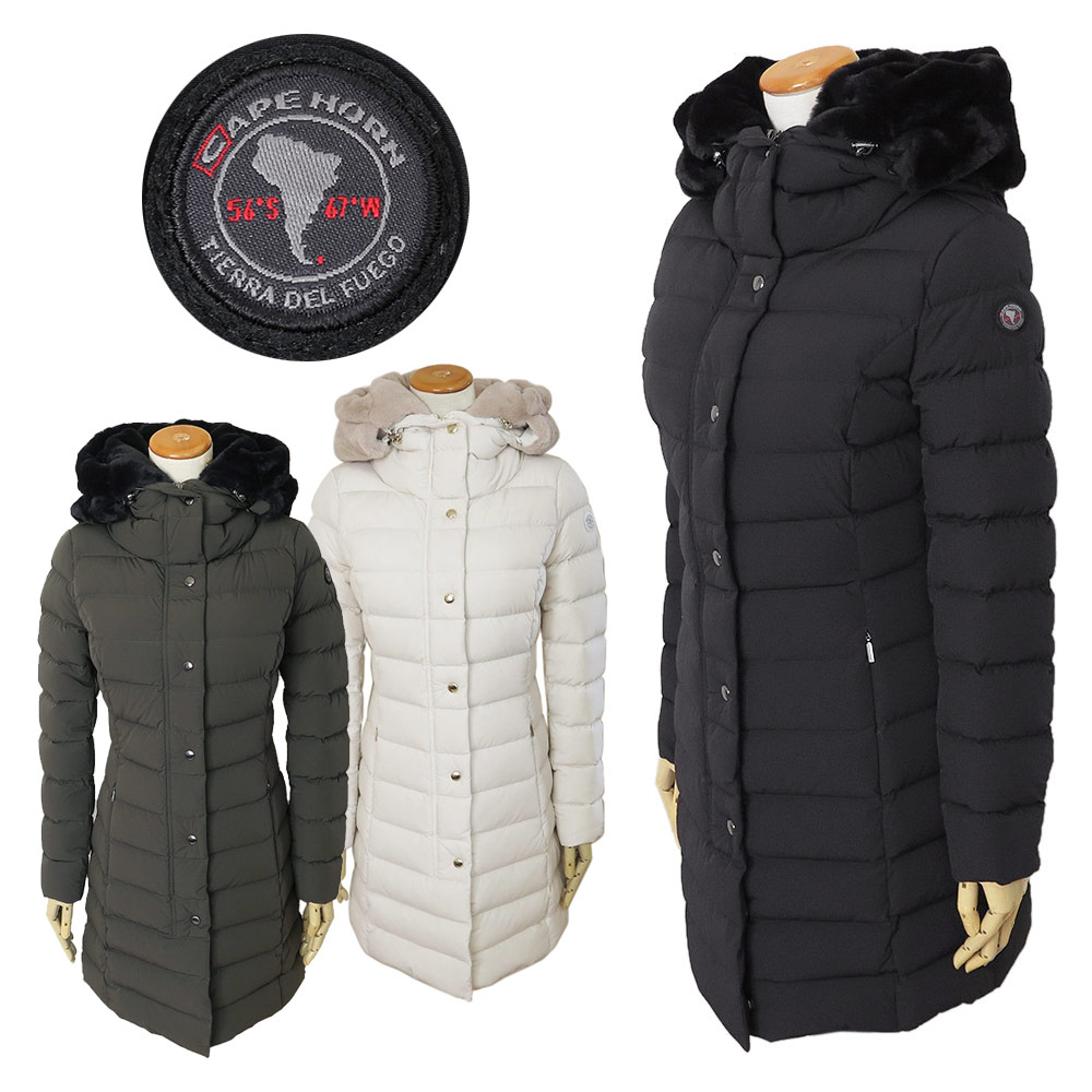 楽天市場】ケープホーン ダウンコート レディース SANTACRUZ ECOFUR