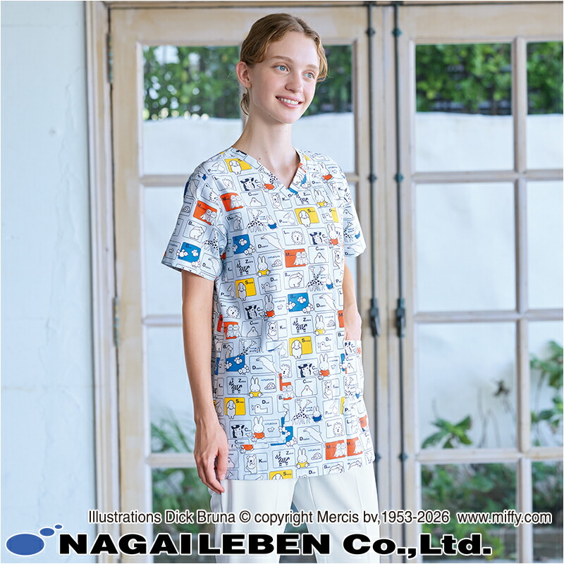 楽天市場】白衣 ミッフィー スクラブ [男女兼用] MFS-5852 Naway