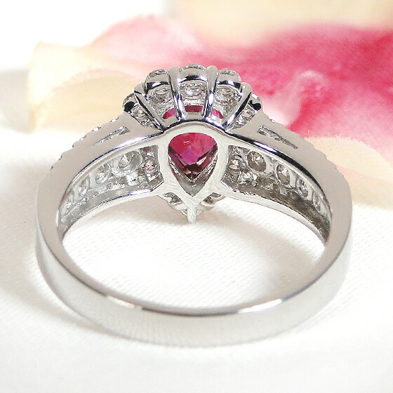 楽天市場】Pt900 ペアシェイプ ルビー ダイヤモンド リング指輪 リング