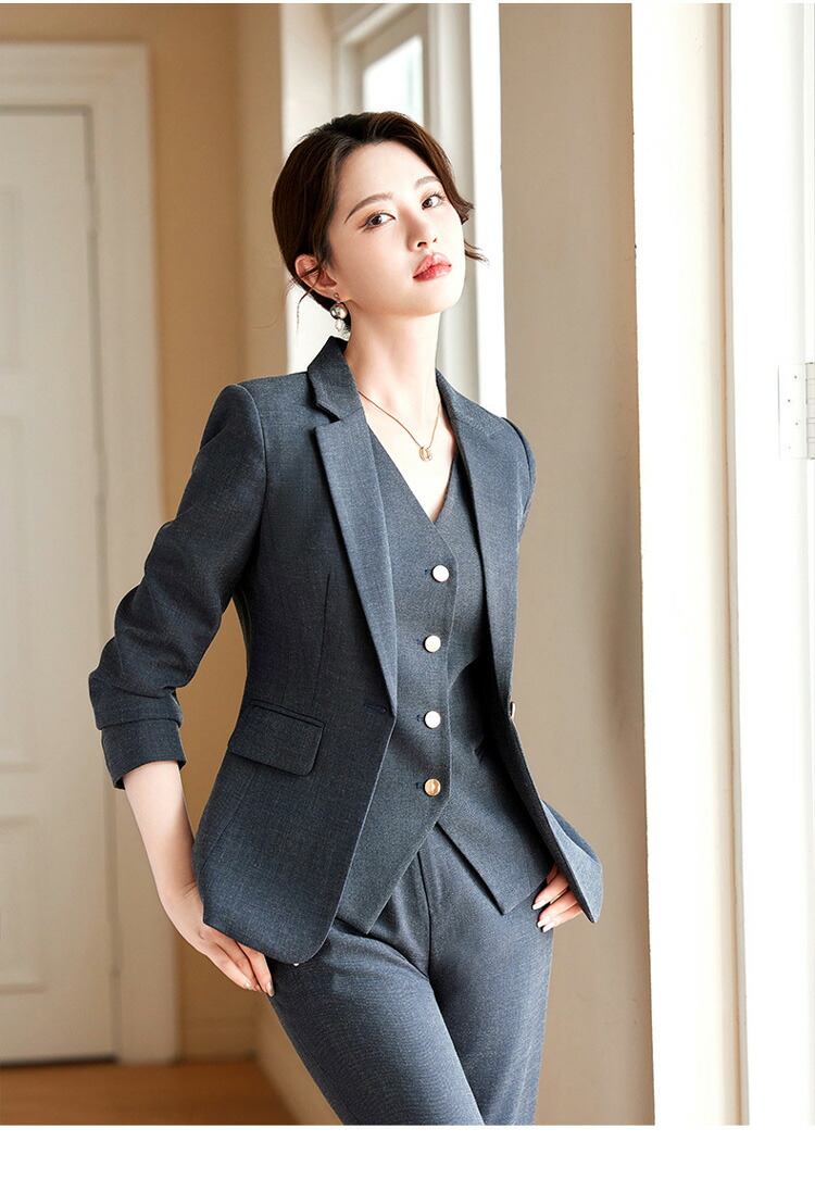 楽天市場】パンツスーツ セットアップ 全2色 【ジャケット+ベスト+