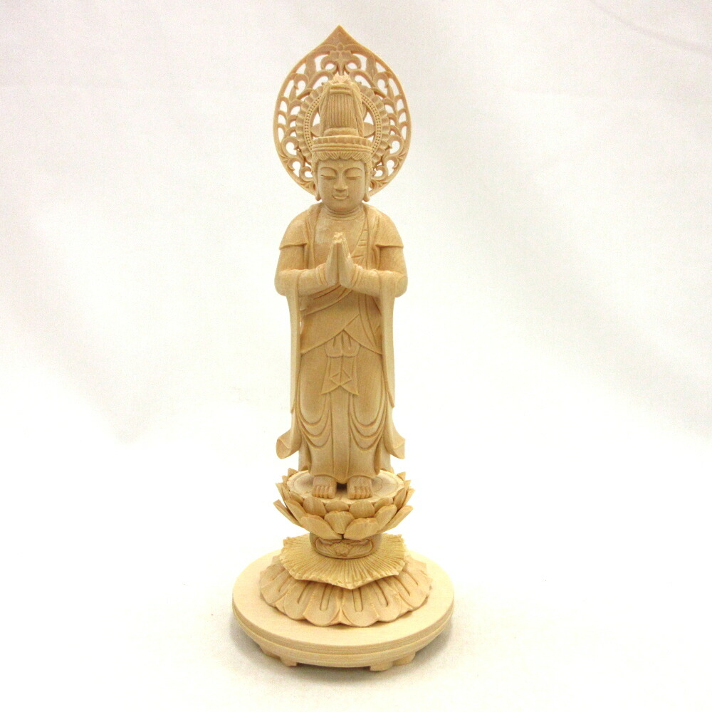 楽天市場】仏像 聖観音菩薩 勢至菩薩 立像 4.0寸 一対 宝珠光背 円台