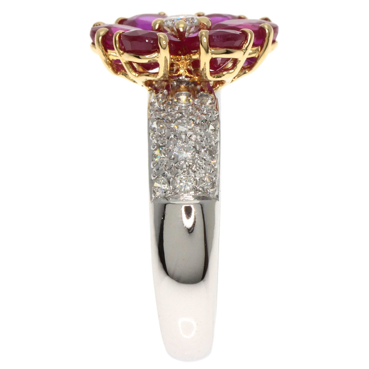 楽天市場】ポンテヴェキオ フラワーモチーフ ルビー リング・指輪 K18