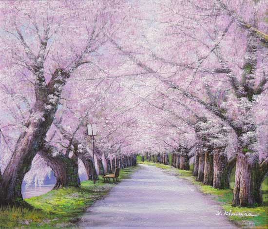 楽天市場】絵画 油絵 北上桜 （木村由記夫） 送料無料 【肉筆】【油絵