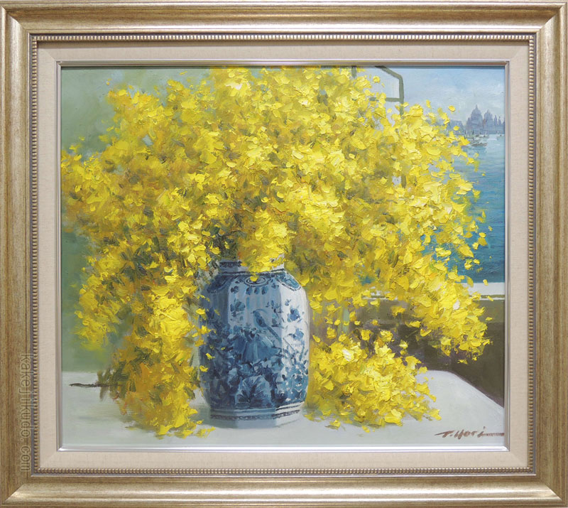 楽天市場】絵画 油絵 ミモザ （堀哲夫） 送料無料 【肉筆】【油絵