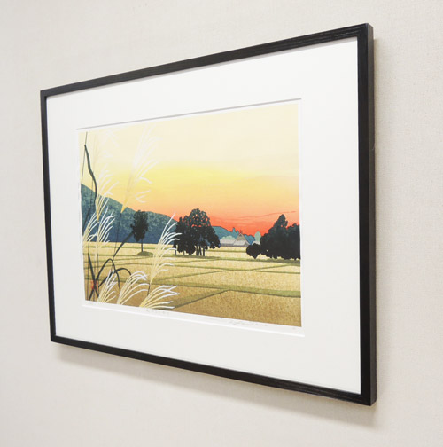 佐野せいじ 「束の間の静寂」 木版画