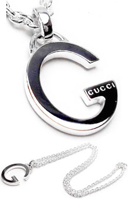 楽天市場】GUCCI グッチ ペンダントネックレスロゴ刻印Gプレート G