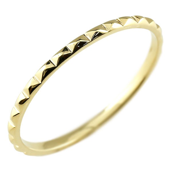 楽天市場】10金 リング シンプルリング ピンキーリング イエロー