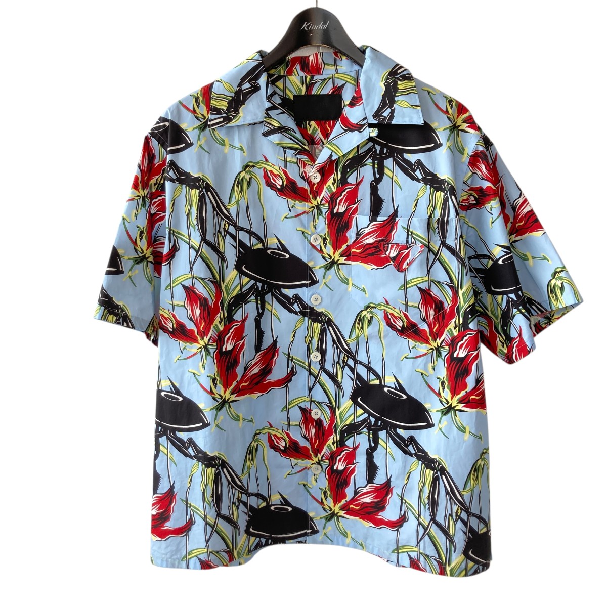 楽天市場】【中古】PRADA総柄 半袖 アロハシャツ UCS414 ブルー