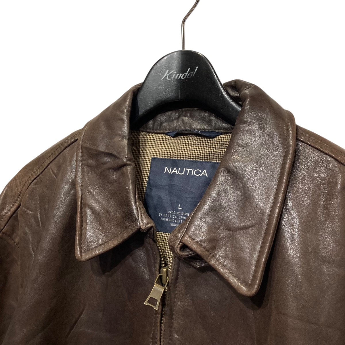 楽天市場】【中古】NAUTICAレザージップアップジャケット ブラウン