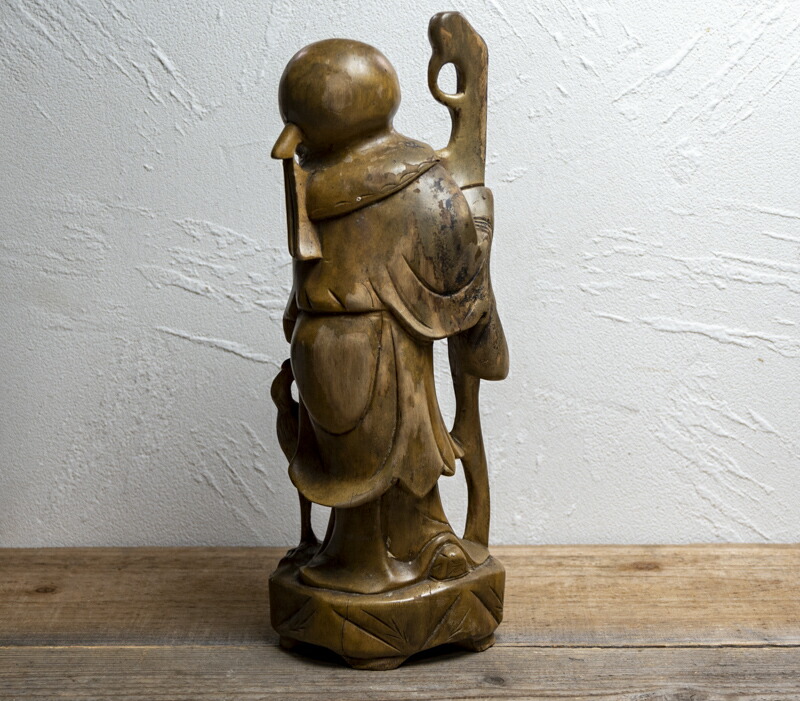 楽天市場】骨董○木彫福禄寿置物○黄楊 / 木製 | 中国古美術 | 清朝