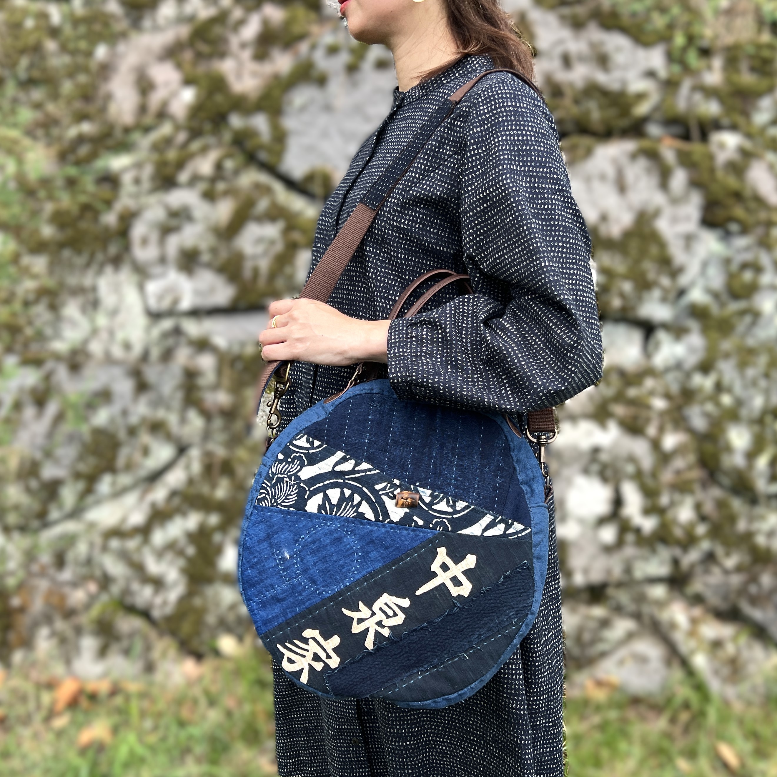 楽天市場】【古布2wayバッグ】古布藍染め久留米絣型染めトートバッグ