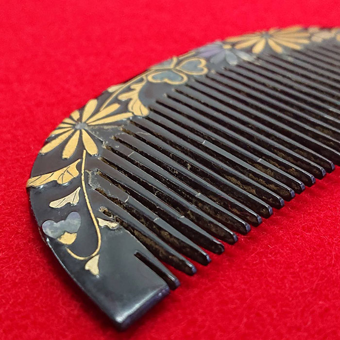 楽天市場】0081 螺鈿細工の櫛・笄セット 草花文様こうがい
