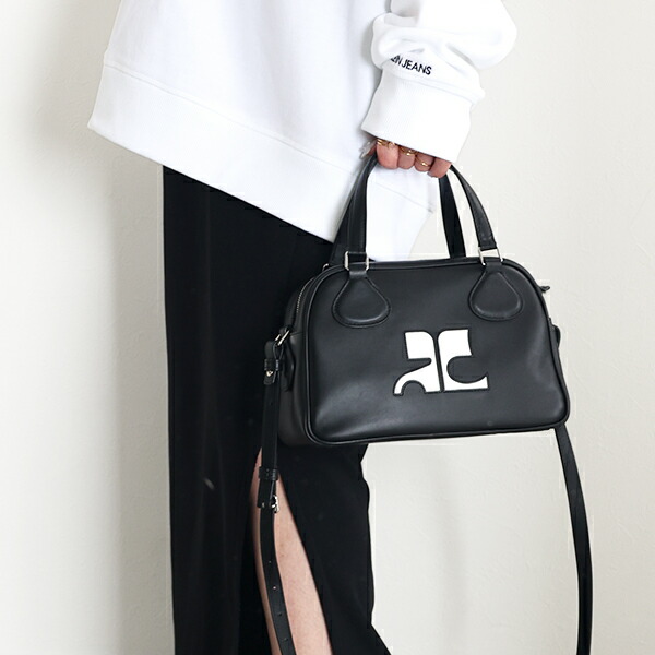 楽天市場】Courreges クレージュ ハンドバッグ Leather Bowling Bag