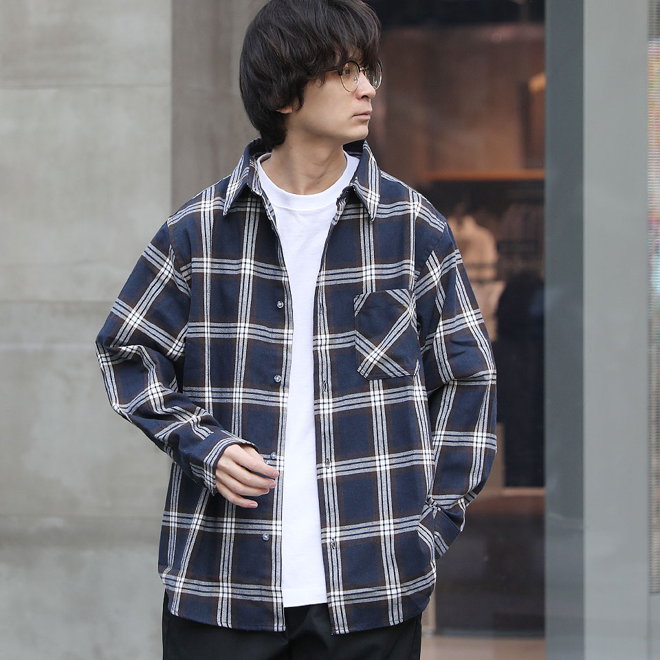 楽天市場】オーバーサイズ チェックシャツ ネルチェック 長袖シャツ
